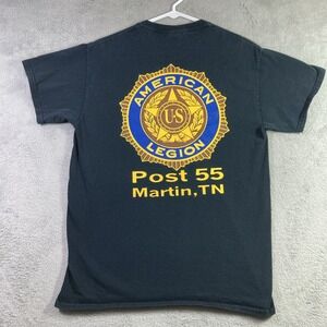 American Legion Shirt Adult Medium Black Post 55 Martin TN Pocket Graphic Tee